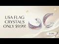 Multi Color Austrian Crystal USA Flag Earrings in Silvertone