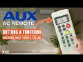 Aux AC Remote Buttons Functions Model No YKR- Heat Pump Remote Guide