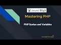 Mastering PHP Lesson 4 PHP Syntax and Variable