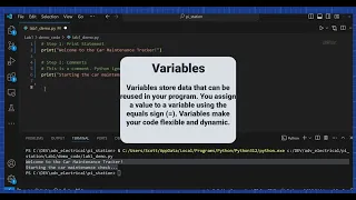 Python Fundamentals for Automotive Print Statements Comments and Variables Steps 1-3