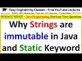 Why Strings are immutable in Java and Static Keyword - DOEACC NIELIT Interview Tips