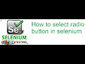 Selenium Class 38 How to Select Radio Button in Selenium