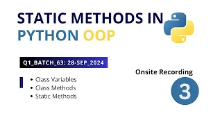 Class Variables Class Methods Static Methods in Python