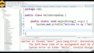 What are escape sequences in Java Java tutorial for beginners