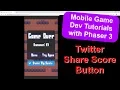 Endless Cave Ep 19 Twitter Share Score Button Phaser 3 Game Dev Tutorial