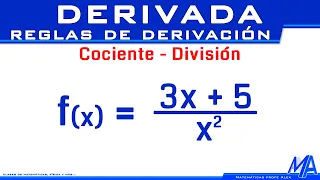 Derivada de un cociente o división | Reglas de derivación