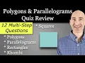Quadrilaterals Quiz Study Guide Properties Interior Exterior Angles of Polygons Geometry