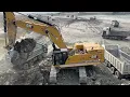 Caterpillar 395 Excavator Loading 4 Axle Mercedes MAN Trucks - Sotiriadis Mining Works