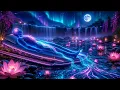 432Hz + 528Hz | Neon Lotus River Sleep - Heart Calm, Body Renewal