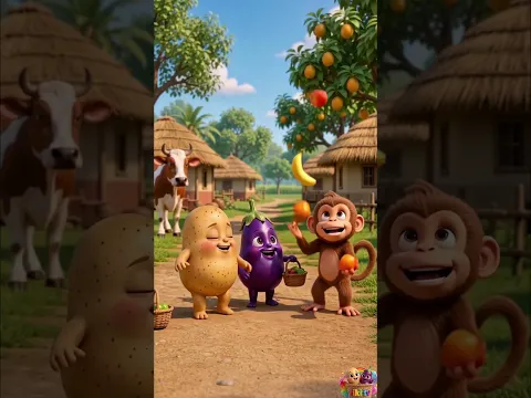 🐒 Bandar Mama Kahan Chale? | Funny Monkey Song 🐒 | Kids Shorts #shorts