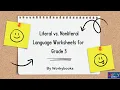 3rd Grade Literal vs Nonliteral Language Worksheets for Free