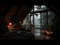 Cozy Bedroom in the Rainy Forest Open Window to Deep Sleep Peacefully