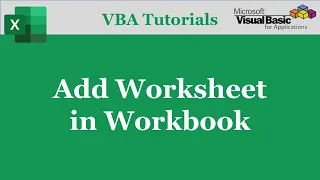 VBA Code To Add Worksheet Excel VBA Tutorial Part - 01