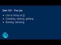 Dart 101 - The List
