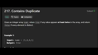 Contains Duplicate Leetcode 217 Solution Python