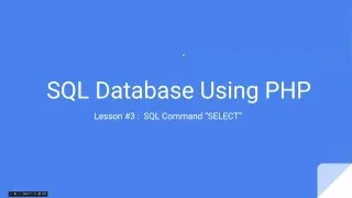 SQL Database Using PHP Lesson Using godaddy com