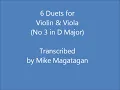 6 Duets for Violin & Viola (No 3)