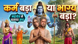 कर्म बड़ा या भाग्य? 😱 भगवान शिव ने खोला सबसे बड़ा रहस्य! | 2 सिर वाले आदमी की कहानी | Karm vs Bhagya
