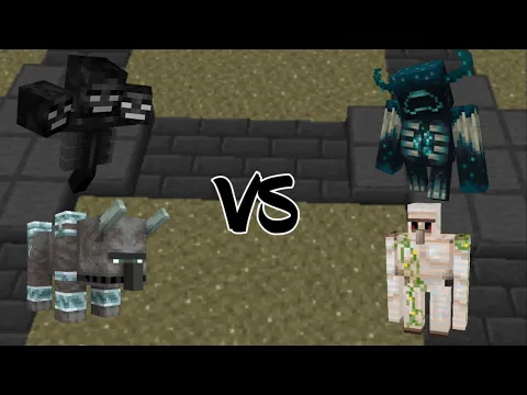 Minecraft Iron Golem Vs Ravager Vs Wither Vs Warden