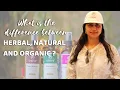 What is the difference between Herbal, Natural and Organic?