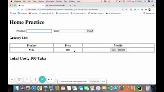Grocery List Using basic java script and Html