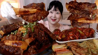 Spicy Galbi-jjim Cucumber kimchi Koreanfood Mukbang