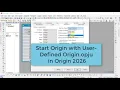 Start Origin or New Project with a User-Defined Project File