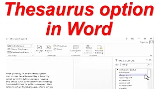 How to open Thesaurus in Word