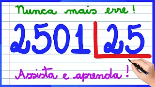 É aqui que você erra!! Cuidado!! Vem aprender como fazer divisão!!