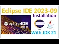 Eclipse IDE 2023-09 installation process and run simple program