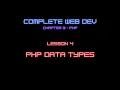 Web Dev 3 - 4 PHP Data Types