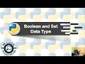 Boolean and set data type data type in python python for beginners