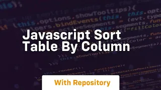 Javascript sort table by column