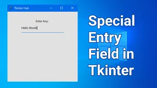 Create Special Entry Field Using Tkinter Tkinter Entry box