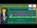 DBS - INPUT AND OUTPUT FUNCTIONS UNIT-1 INTRODUCTION TO PYTHON CSE II YEAR-1st SEM PYTHON PROGRAM