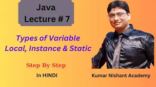 Local Static and Instance variables in Java Tutorial Types of Variable in Java Tutorial HINDI