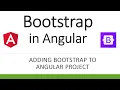 How to add Bootstrap to Angular project