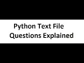Python File Handling Part 4 Text File Questions