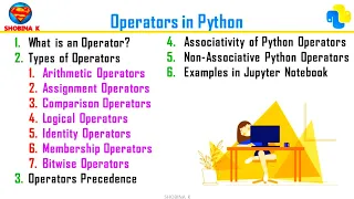 GE3151 Operators in Python Operator Precedence Associativity
