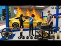 Mechanic Saves the Golden Car Fire Tyre Repair Scene