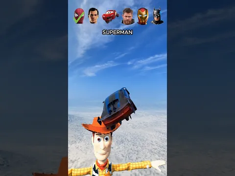 Carros de Super Héroes vs Woody #beamng #beamngdrive #game #juego #carros