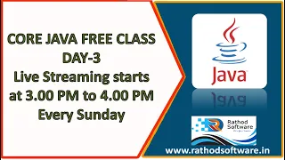 Free Java Weekly Class Mastering Java Live DAY-3