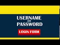USERNAME AND PASSWORD - Visual Basic Tutorial