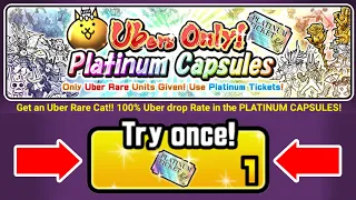 The Battle Cats - Cat Food 10 Platinum ticket Opening Happy Lucky