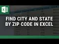 Find City and State by Zip Code directly in Excel