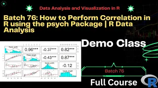 Batch 76 How to Perform Correlation in R using the psych Package R Data Analysis