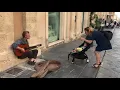 Glen Hansard busking in Noto, Sicily, and singing \