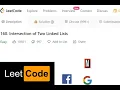 LeetCode Top Interview Questions Series Intersection of Two Linked Lists Java