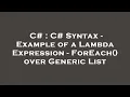 C C Syntax - Example of a Lambda Expression