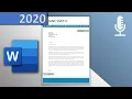 How to Create a Modern Cover Letter Template in Word VOICE OVER 2020 - with downloadlink